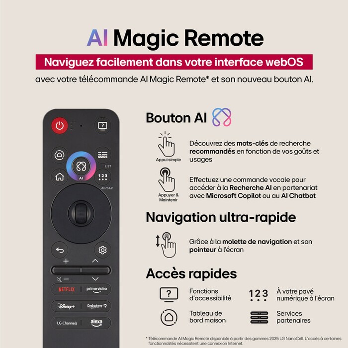 LG 55 pouces (139 cm) | LG QNED evo AI QNED87 MiniLED | 4K Smart TV | 2025, LG 55QNED87A6B